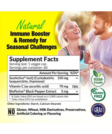 LABO Nutrition Perfect Quercetin SunActive IsoQ Bioflavonoids - 60 Capsules | Immune & Antioxidant Support - Buy Online on GoSupps.com