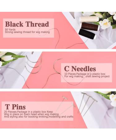 Buy Pinsheng 85-Piece Hair Extension Clip & Wigs Production Set - 50 Clips 20 T-Needles 10 Curved Needles Thread & Yarn in Black Brown Blonde - International Shipping Available - Buy Online on GoSupps.com