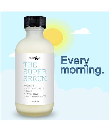 Time Erasing Vitamin C Serum for Face & Eyes | Dark Circle Super Serum with Hyaluronic Acid & Vitamin E | CoQ10 | Vegan DMAE | 2 oz - The Ultimate Anti-Aging Solution - Buy Online on GoSupps.com