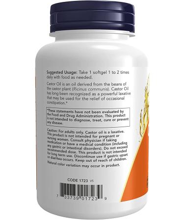 Now Foods Castor Oil 650 mg - 120 Softgels | Natural Health Supplement - Buy Online on GoSupps.com