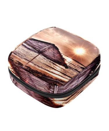 Seaside Landscape sanitary napkin storage bag menstruation pad bag pocket portable menstrual cup pocket with zipper for teenage girls women women women