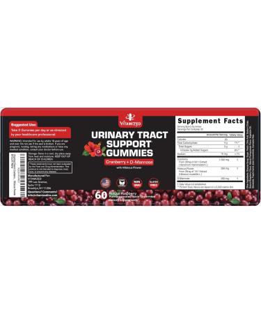 Potent Cranberry Gummies 1500mg with D Mannose - Urinary Tract Health for Women & Men Urinary Flush & Bladder Fast-Acting Support Supplements with Hibiscus Powder 60 Count 60 Count (Pack of 1) - Buy Online on GoSupps.com