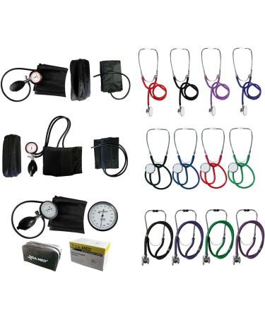 Buy XL Blood Pressure Measuring Device & Double Head Stethoscope Set - Extra Velcro Cuff for Accurate Readings | International Shipping Available - Buy Online on GoSupps.com