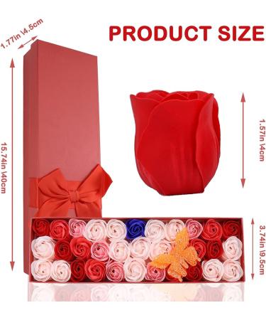 JIALEEY 33 PCS Floral Scented Bath Soap Rose Flower Petals Essential Oil Set - Perfect Valentine's Day Gift for Her - Buy Online on GoSupps.com
