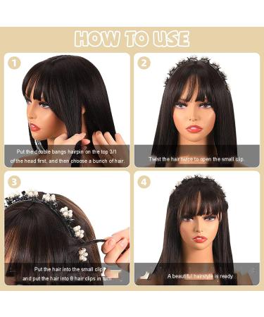Rhinestone Double Bangs Fashion Headbands - Set of 4 | Twist Hairpins with Clips for Women & Girls - Wedding Hair Accessories - Buy Online on GoSupps.com