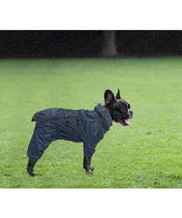 Geyecete Waterproof Rain Coat for Dogs - Reflective Full Wrap Jacket with Dishes Hole for Large Medium & Small Dogs - Navy Blue - Buy Online on GoSupps.com