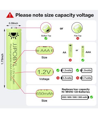 1.2V Ni-MH AAA Rechargeable Batteries 650mAh - Perfect for Outdoor Solar Lights & Garden Lighting (12 Pack - Buy Online on GoSupps.com