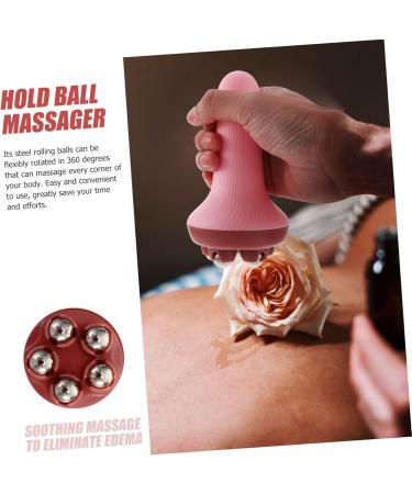 ABOOFAN Massage Roller - Body Care Tool for Back and Hair Growth | Manual Percussion Massager | Slim Waist | 14.5x7.5cm | Pink - Buy Online on GoSupps.com