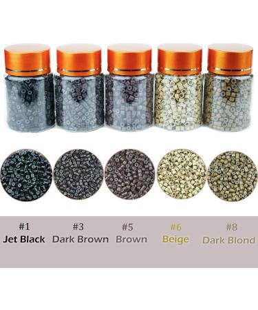 500pcs 4.5mm Dark Brown Silicone Lined Nano Beads for I Tip Hair Extensions - Buy Online on GoSupps.com