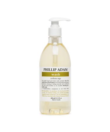 Phillip Adam Verbena Sage Hand and Body Wash with Aloe Vera and Jojoba Oil - Gently Cleanses and Moisturizes - Sulfate Free and Gluten Free - 13.5 Fl Oz