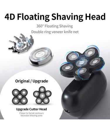 Roziaplus Upgrade 5 in 1 Electric Razor for Men - Bald Head Shaver - Face and Head Shavers for Men - Electric shaver Grooming Kit - Waterproof Cordless Razors for Men - LED Display - Buy Online on GoSupps.com