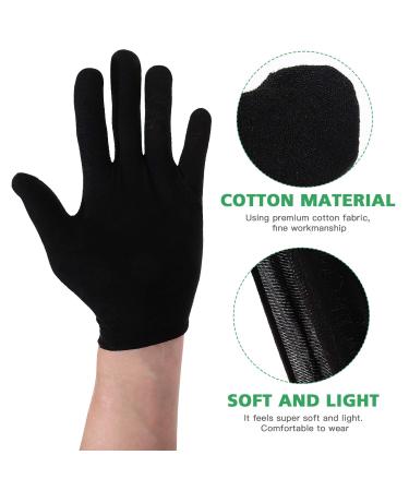 Lurrose 12 Pairs Eczema Gloves - Black Cotton Moisturizing Gloves for Dry Skin & Jewelry Inspection (Size L) | International Shipping Available - Buy Online on GoSupps.com