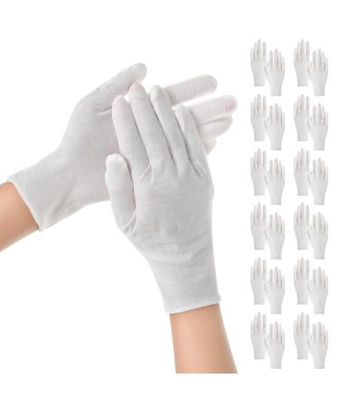 12 Pairs White Cotton Gloves for Dry Hands Moisturizing Overnight Gloves Thin Cotton Liner Gloves for Eczema Sleeping Women Men Art Handling One Size Fit Most Adult Moisturizing Hand Gloves