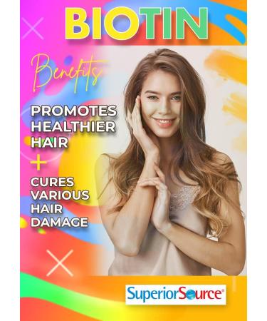 Superior Source Biotin 10000 mcg Sublingual Tablets - 60 Count | Healthy Hair Skin Nail Growth | Energy Metabolism Support | Non-GMO - Buy Online on GoSupps.com