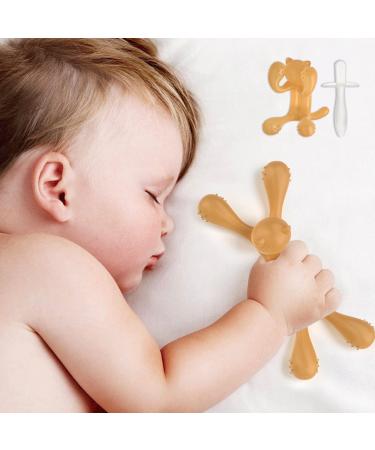 Teething Toys (2PCS  Include a Cat Shape Teether & a Teething Stick) - Baby Teether to Relieve Teething Pain and Massage Gums - BPA Free and Freezer Safe - Great Gifts for Friends' Babies