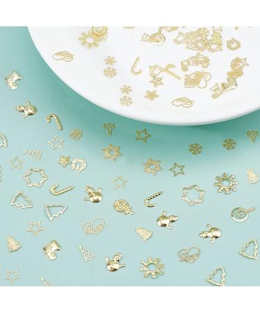 NICENEEDED 2 Boxes Christmas Nail Art Sequins 3D Snowflake Snowman Bell Elk Design Nail Glitters Holographic Laser Gold Xmas Nail Art Flakes for Christmas Party Nail Decoration - Buy Online on GoSupps.com