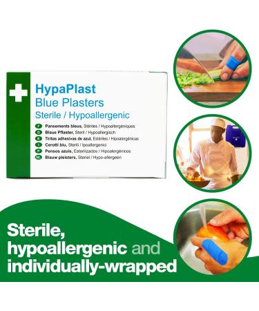 HypaPlast Blue Visually Detectable Plasters - 7.2x2.5cm (Pack of 100) | International Shipping Available - Buy Online on GoSupps.com