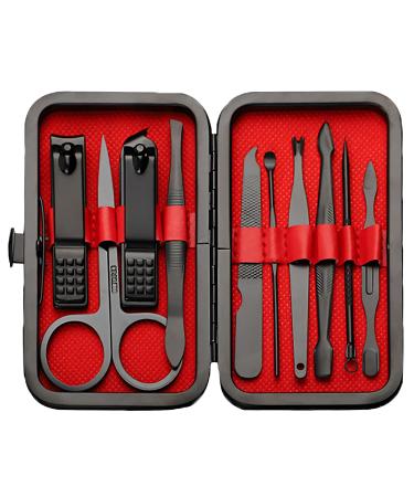 FIXBODY Gifts for Men Manicure Sets Nail Clippers for Men Nail Kit with Nail Cutter and Nail File Manicure Kits 10 Pieces with Fingernail Clippers and Toenail Clippers Gift Set for Men