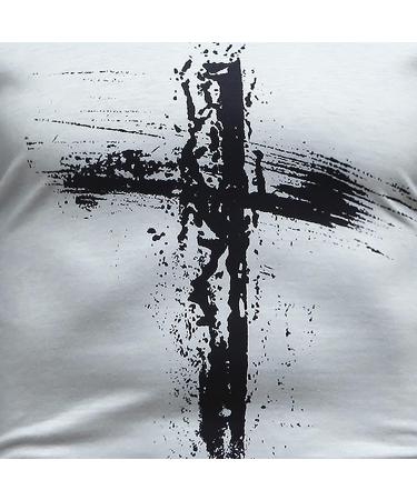 ZDDO Men's Soldier Long Sleeve Jesus Cross Print T-Shirt - Gray, X-Large - Buy Online on GoSupps.com