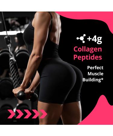 GlowEver Creatine for Women | 5g Creatine Monohydrate + 4g Collagen Peptides Complex Creatine Powder | Sugar-Free, Gluten-Free, Non-GMO, Easily Soluble | Raspberry, 30 Servings - Buy Online on GoSupps.com