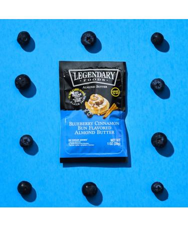 Legendary Foods Almond Butter Squeeze Packets | Blueberry Cinnamon Bun Keto Fat Bombs - 10 Pack (1oz each) | Low Carb, No Sugar Added, Vegan - Buy Online on GoSupps.com