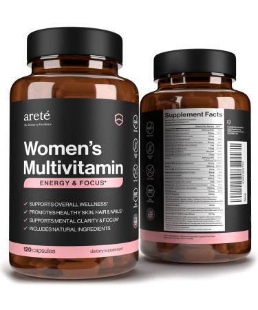 Natural Womens Multivitamin Supplement  30+ Potent Vitamins Minerals and Herbs for Women Health Immune & Female Support Antioxidant & Energy Blend 120 Capsules Easy to Swallow Pills Non-GMO