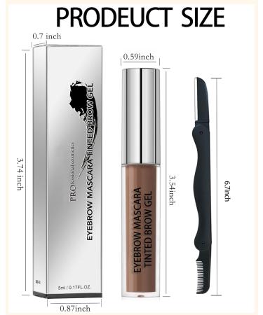 Waterproof Tinted Brow Gel- Long Lasting Smudge-Proof Liquid Eyebrow Makeup Eyebrow Mascara Tinted Brow Gel Thanksgiving Brow Gel Volumizing Enhance Brow Mascara With Brow Brush Tool- 06 Ebony 06# Ebony - Buy Online on GoSupps.com