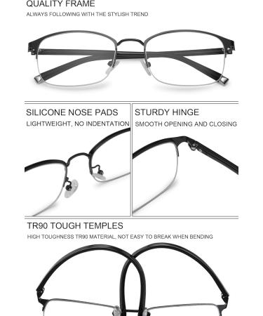 Vevesmundo Multifocal Blue Light Filter Glasses for Men - Set of 4 Reading Glasses (Strengths +1.0 to +3.5) - Premium Eye Protection - Buy Online on GoSupps.com