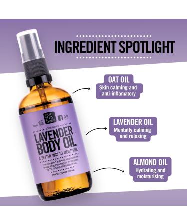 Lavender Body Oil 100% Natural by Our Tiny Bees Nourishing Calming and relaxing. - Buy Online on GoSupps.com