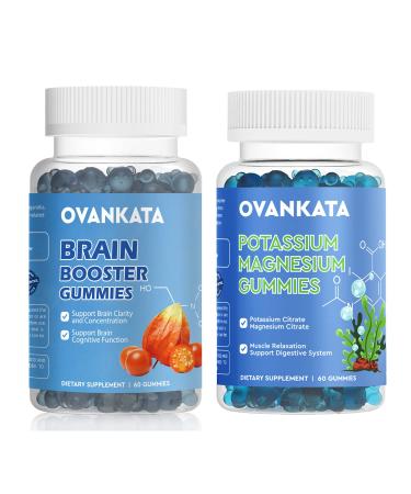 OVANKATA Potassium Magnesium Gummies+Brain Booster Gummies