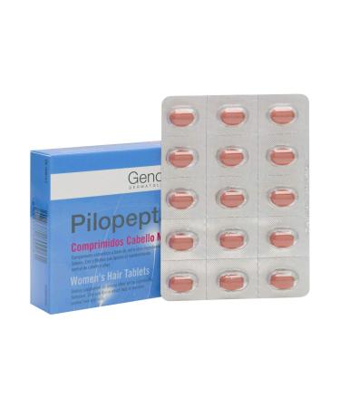 Genov  Pilopeptan Woman 30 Tablets - Hair Regrowth Treatment - Stop Hair Loss - Nail and Hair Treatment - Thanks to Hyaluronic Acid  It Will Also Stimulate Hair Regeneration - Enriched with Vitamins