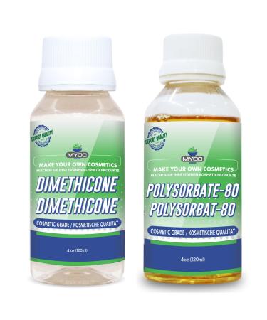 Myoc Combo Pack Dimethicone 120 ml 405 fl oz & polysorbate 8 120 ml silky soft cosmetic base