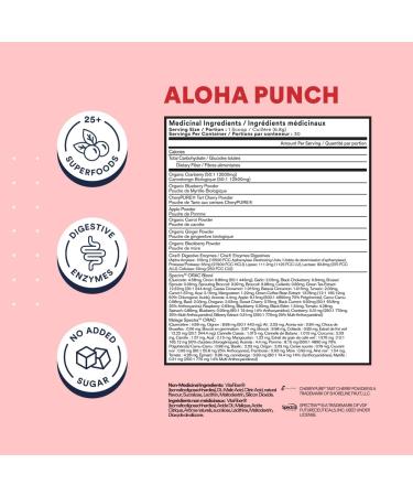 Cira Glow-Getter Reds Superfood Powder - Boost Energy & Gut Health with Antioxidants | Aloha Punch | 30 Servings - Buy Online on GoSupps.com