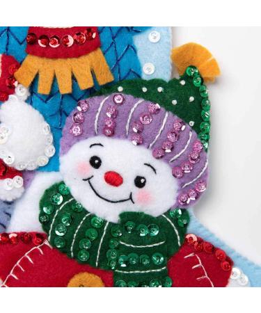 Bucilla Felt Applique Christmas Stocking Kit - Snow Family Portrait - 18 - Buy Online on GoSupps.com