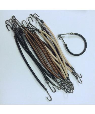 Minkissy 20PCS Ponytail Hooks - Elastic Rubber Hair Bands & Bungee Cords for Women & Girls (Apricot Beige 12.5cm) - Perfect Hair Tie Ropes - Buy Online on GoSupps.com