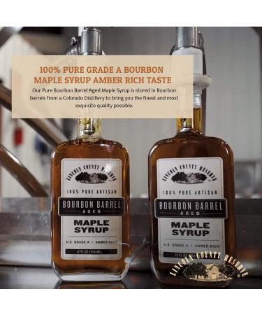 Lincoln County Reserve Bourbon Barrel Aged Maple Syrup - Grade A Amber Rich Taste - Gluten-Free - 12FL OZ (3 Pack) - Buy Online on GoSupps.com