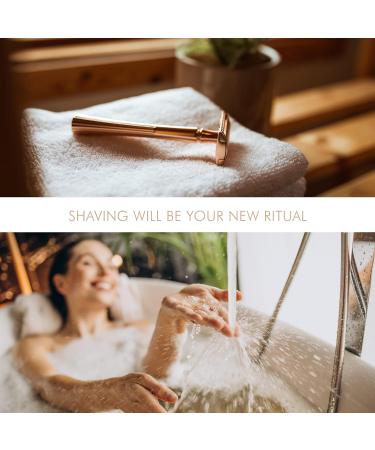 Eco-Friendly Safety Razor for Women | Sustainable Rose Gold Metal Shaver | Zero Waste Gift Ideas | Reusable Stainless Steel Double Edge Razor - Buy Online on GoSupps.com