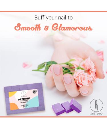Artist Land Purple Mini Buffer Set 80/100 Grit - 50 Ct Professional Grade Nail Buffing Blocks for Gel Acrylic Polish - Double-Sided Pack - Salon Quality Pre-Application Buffer Blocks - Purple - Buy Online on GoSupps.com