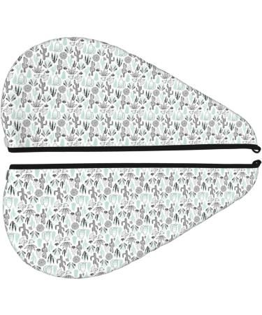 Buy Cactuses & Succulents Microfiber Hair Towel | Super Absorbent Coral Velvet Wrap for Long Curly & Thick Hair - Buy Online on GoSupps.com