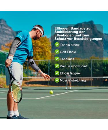 Ruilala Elbow Bandage Compression - Breathable Non-Slip Support for Tennis Golf Arthritis & Tendonitis - 2-Piece Set for Men & Women (Gray Large) - Buy Online on GoSupps.com