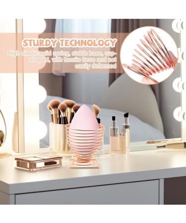 Caili 3-Color Make-Up Sponge Holder | Cosmetics Puff Display Stand for Storage & Drying (Gold Silver Red Gold) - Buy Online on GoSupps.com