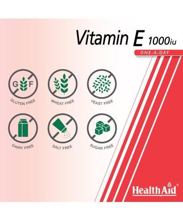HealthAid Vitamin E 1000iu - 60 Capsules | Antioxidant Support | Skin Health | Immune System Booster - Buy Online on GoSupps.com