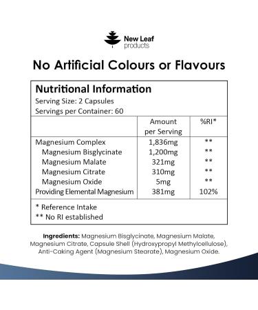 High Strength Magnesium Glycinate 4-in-1 Complex 2000mg - 120 Vegan Capsules, UK Made - Buy Online on GoSupps.com