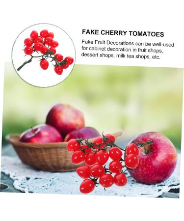 Abaodam String Simulated cherry tomatoes fruit photography props simulated tomatoes fake apples faux yellow home decor Decorative Cherry Tomatoes Photo Props child pvc vegetable fake food Red 18X16CM - Buy Online on GoSupps.com