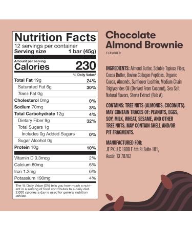 Perfect Keto Collagen Protein Bar - Almond Butter Brownie - Pack of 12 - 1.58 Oz. - Buy Online on GoSupps.com