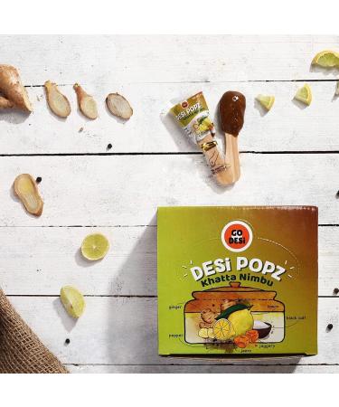 GO DESi - DESi POPz - Khatta Nimbu (40 Pieces) | All Natural | Sugar Free | Handmade Lollipop | Lemon Candy | Lemon Pop 360 g - Buy Online on GoSupps.com