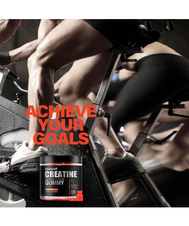 Sugar Free Creatine Monohydrate Gummies 5000mg - Vegan Muscle Growth Chewables with L-Taurine & B Vitamins Natural Mixed Berry Flavor 120 Count - Buy Online on GoSupps.com