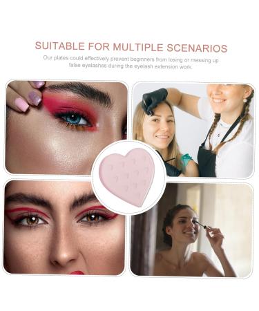 FRCOLOR Eyelash Adhesive Station - 3pcs Lash Glue Holder & Storage Pallet for Extensions - Pink Heart Tray - Buy Online on GoSupps.com