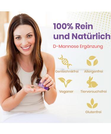 JEKEN D-Mannose Capsules with Cranberry Extract - Natural Antibiotic for Bladder Inflammation - 120 High-Dose Capsules (1 Pack) - Pure D-Mannose Powder - Buy Online on GoSupps.com