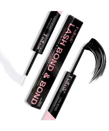 Cluster Lash Glue for Eyelash Extensions - 2 in 1 Waterproof Lash Bond | Strong Hold 72 Hour Wear (10ml Black + Clear - Buy Online on GoSupps.com
